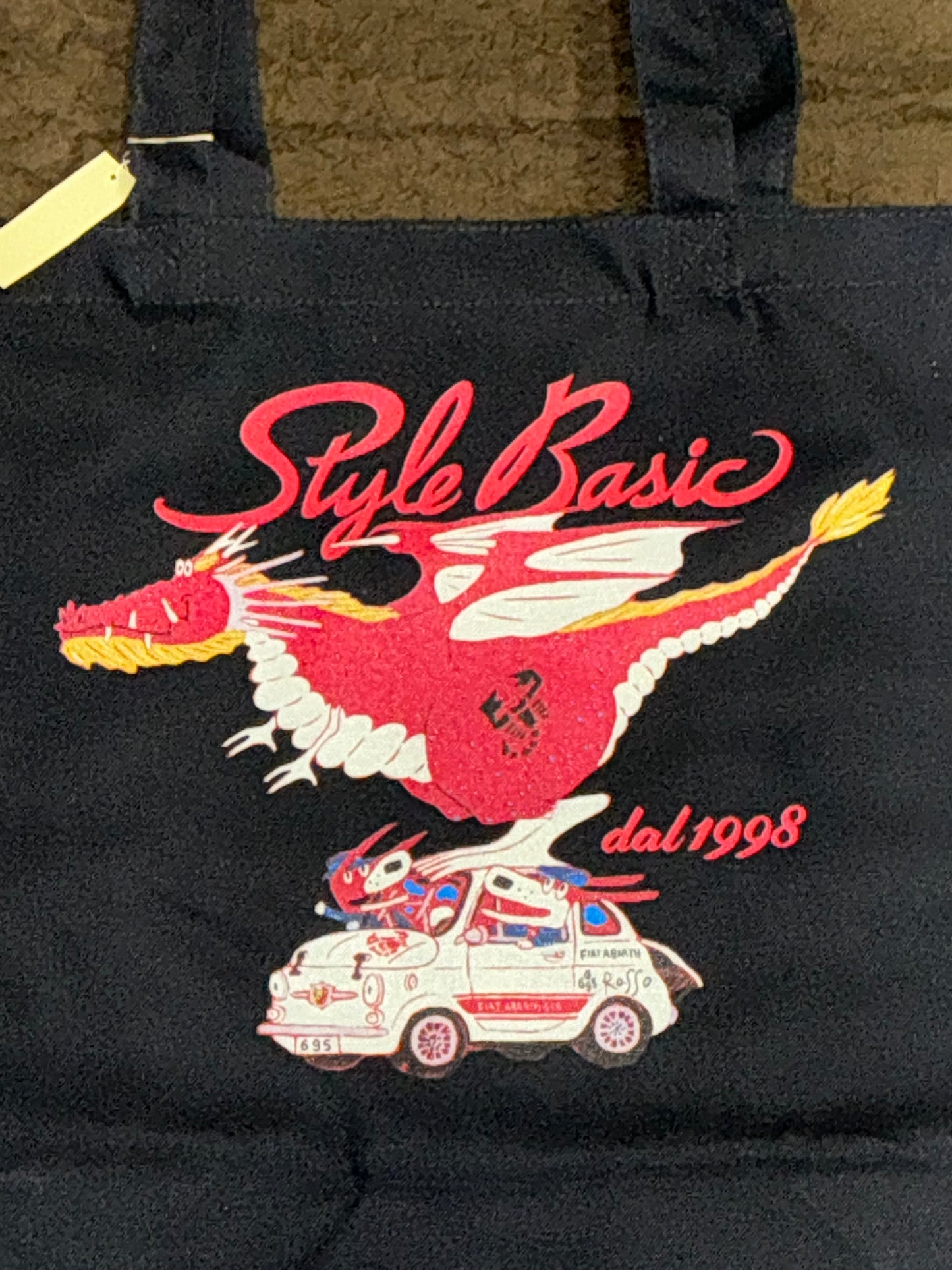 ROSSOカラープリントトートバッグ