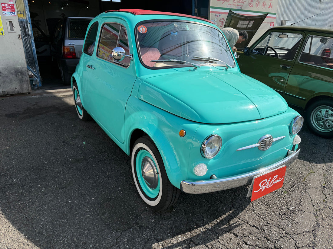 1966年FIAT500Fペーパーミントグリーン販売車にUPしました。