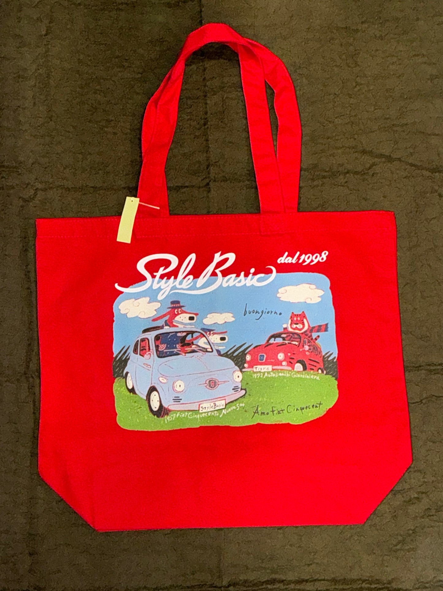 ROSSOカラープリントトートバッグ