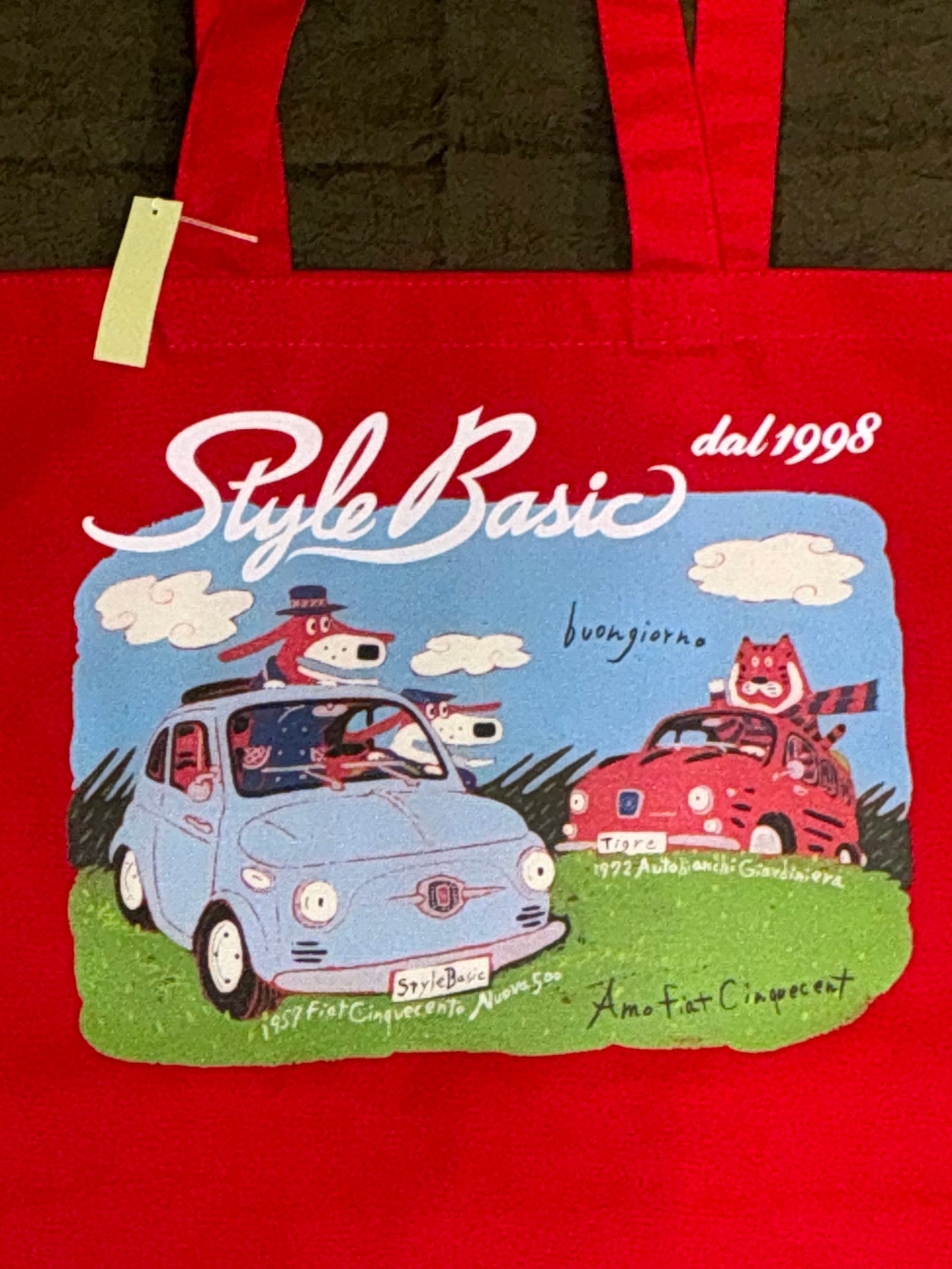 ROSSOカラープリントトートバッグ