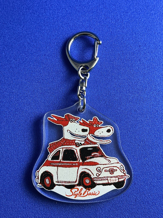 ROSSOコラボFIAT500キーホルダー　500スポルトバージョン