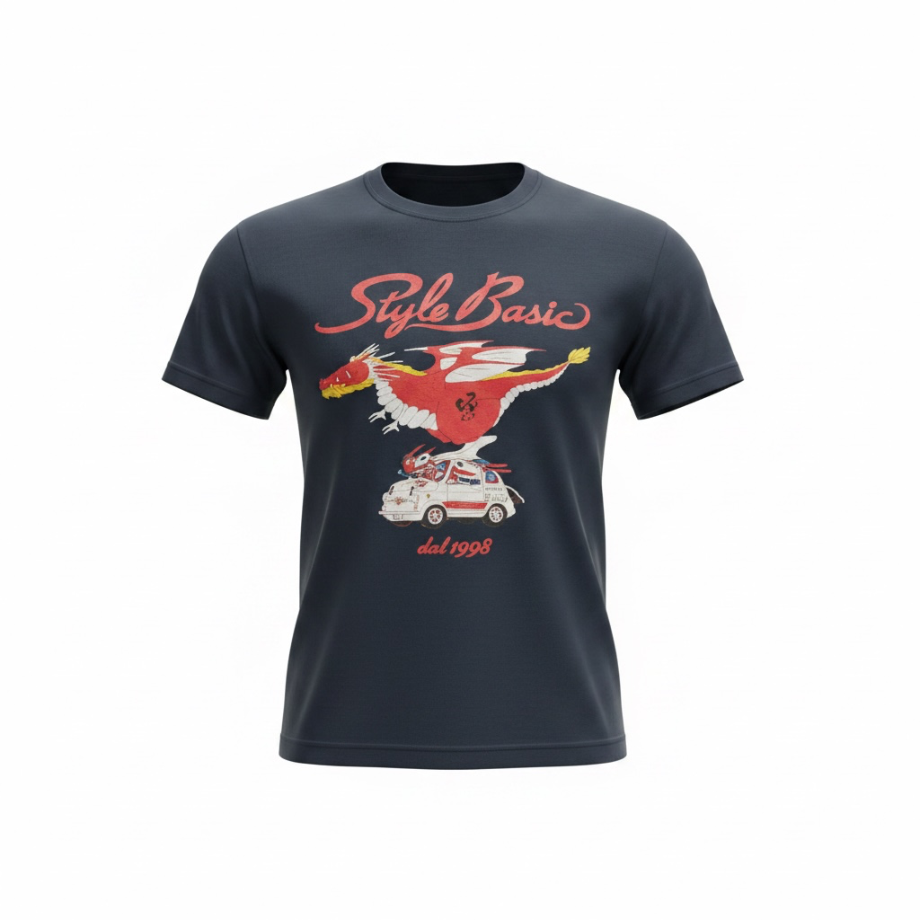 ROSSOカラーTシャツ　ドラゴン
