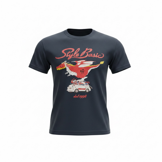 ROSSOカラーTシャツ　ドラゴン