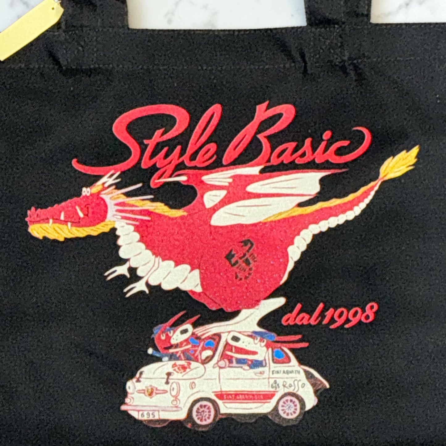 ROSSOカラープリントトートバッグ